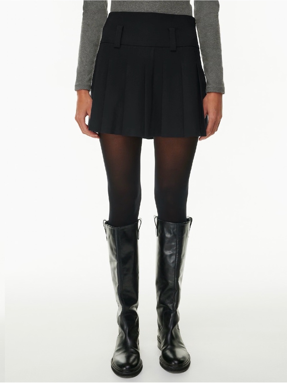 Sunday Best Black Pleated Mini Skirt